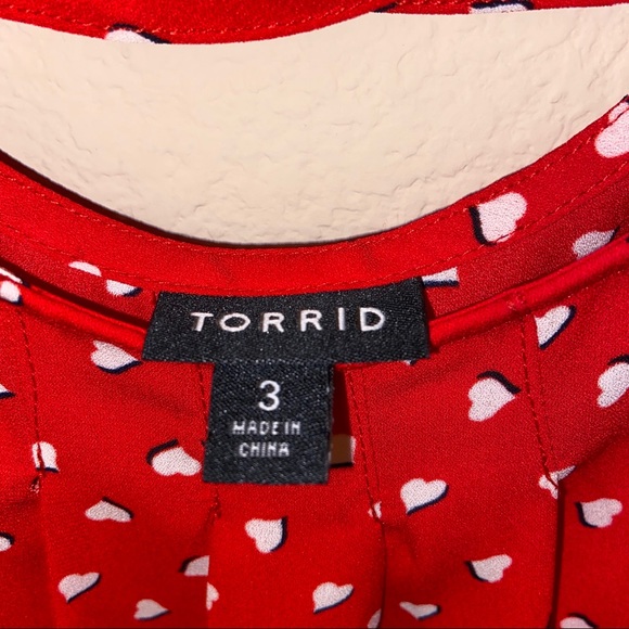 Torrid red heart dart front swing cross back top - Picture 3 of 5